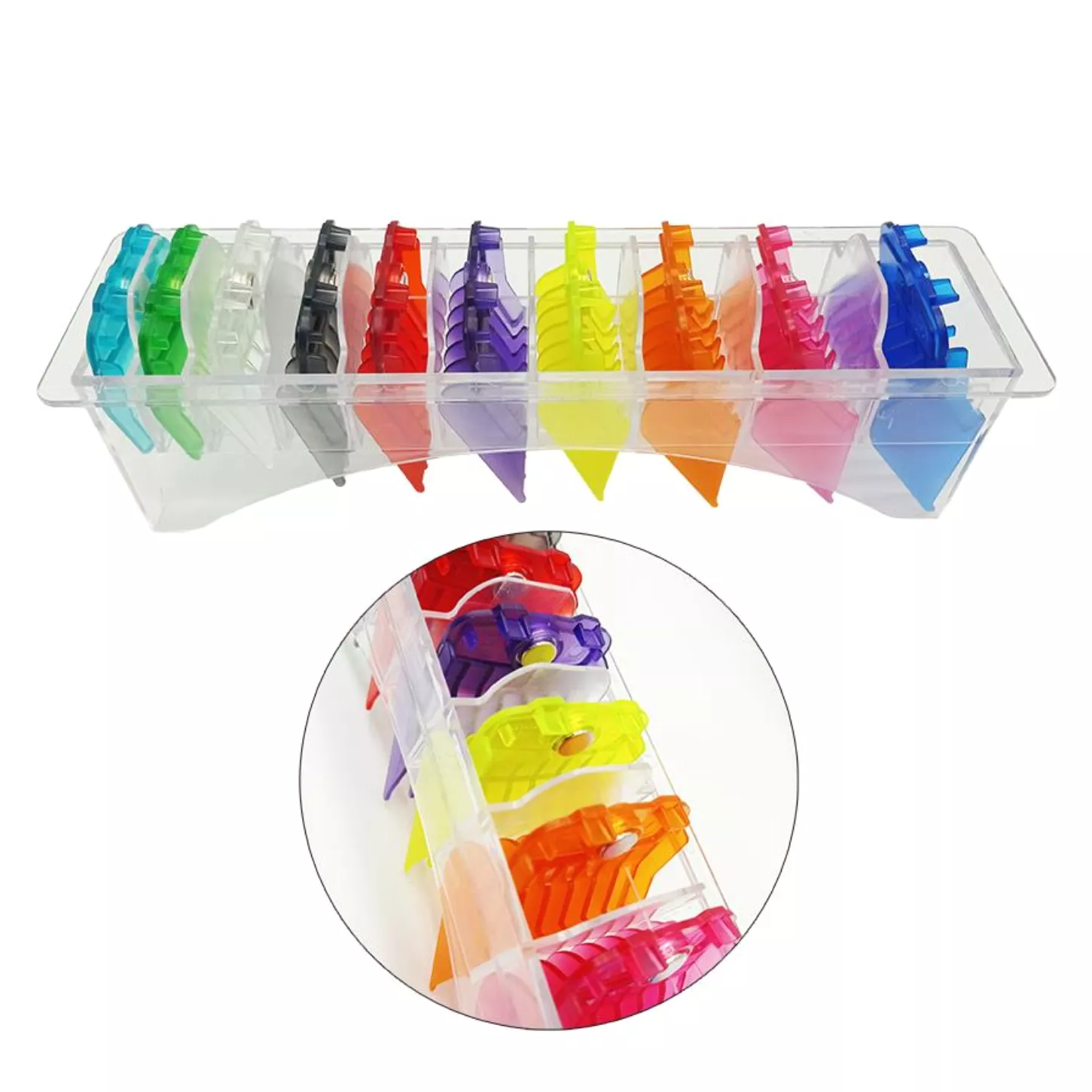 Set de 10 peines coloridos imantados de plástico para máquina