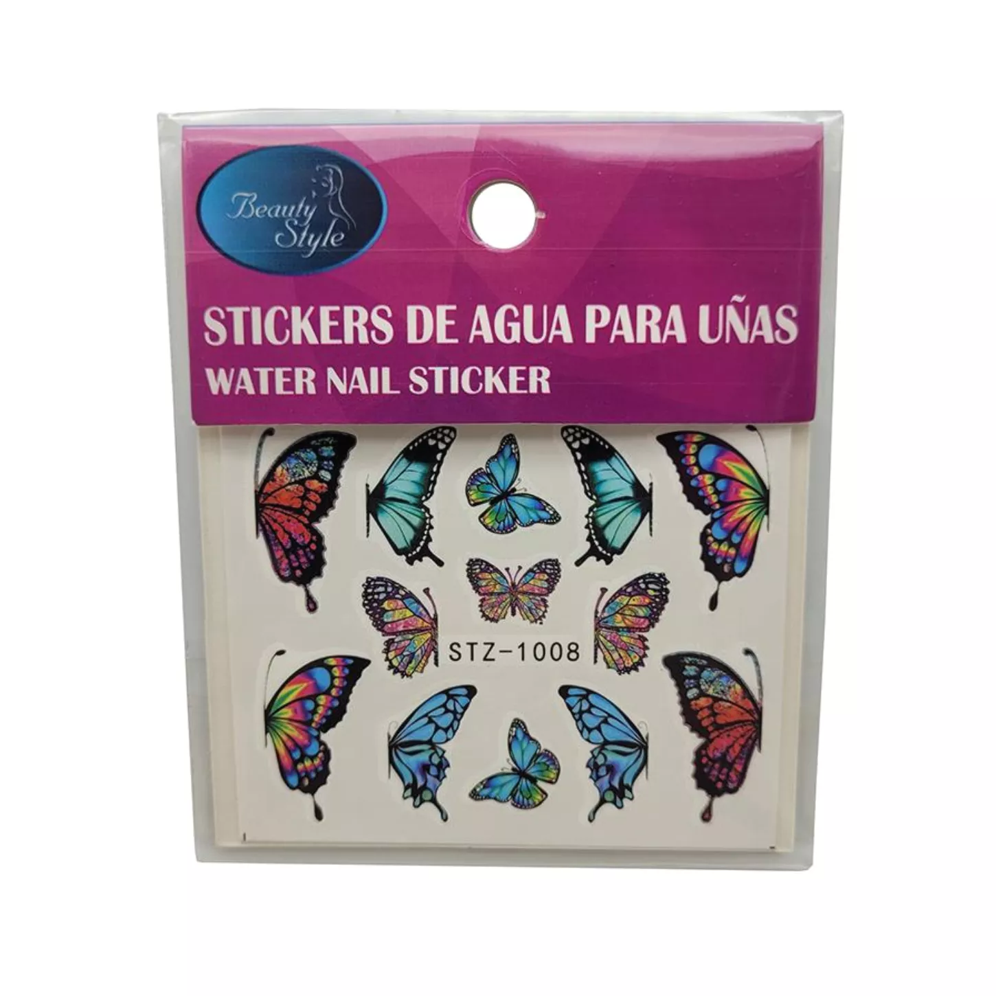 Stickers de agua para uñas en forma de mariposas