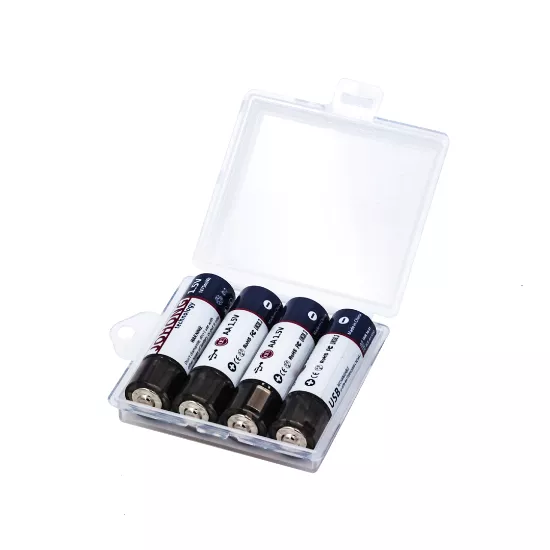 Pack de 4 baterías USB Recargables AA 1.5V