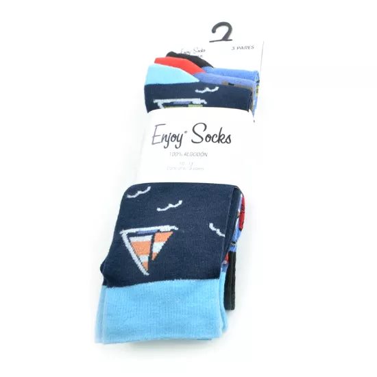 Media Corte Alto para Hombre con diseños 3 pares 10-13 - Enjoy Socks