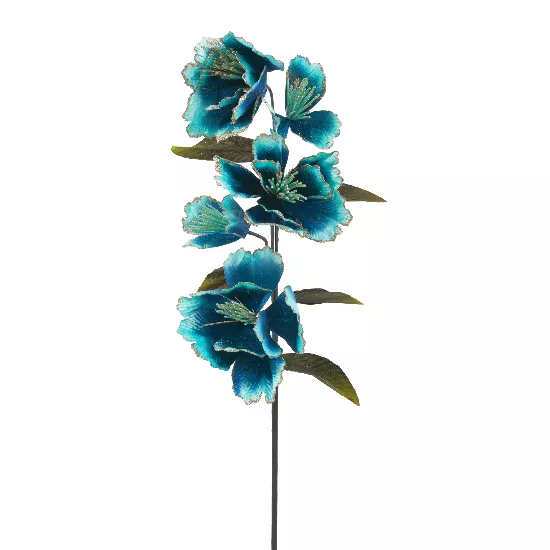 Flores decorativas artificiales azul y turquesa de 130Cm