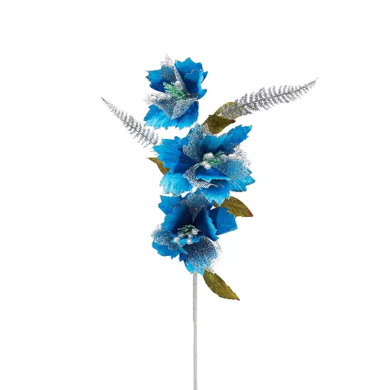 Flores decorativas artificiales azul y celeste de 130Cm