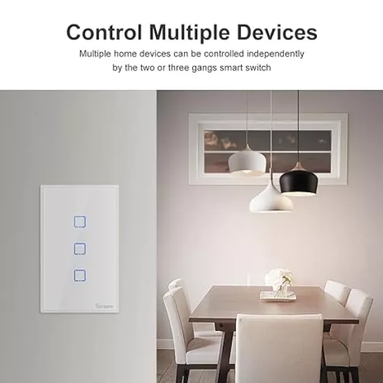 Interruptor Triple Táctil Blanco T0-3C Smart Wi-Fi SONOFF