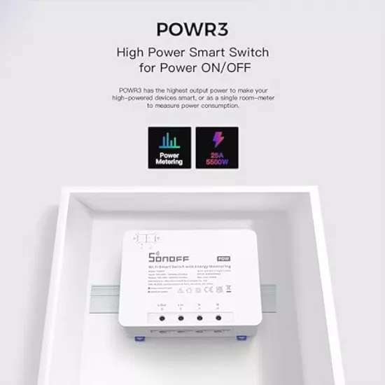 Interruptor Medidor Energía POWR3 25A Smart Wi-Fi SONOFF