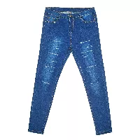 Jeans largo de dama con rasgado