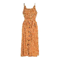 Vestido de dama largo con estampado de bolitas