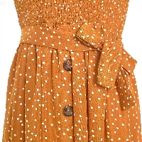 Vestido de dama largo con estampado de bolitas
