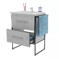 Mueble de baño Dhaatu de madera MDF con 2 cajones, sin lavamanos