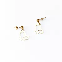 Aretes estilo topo de acero con Corazón y brillantes