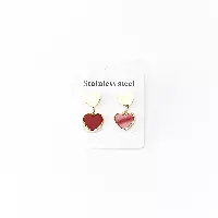 Aretes topos con corazones en dorado y Negro