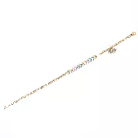 Pulsera de acero en color dorada con colores esmaltados y dije de ojo turco