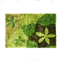 Alfombra verde con diseño floral - AZURRA