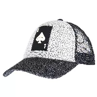 Gorra con malla estilo camionera con logo carta Polemik - POLEMIK