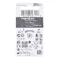 Paquete de 6 Baterías auditiva tamaño 312 Zinc Air de 1.45 V