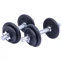 SET MANCUERNAS 50KG + BARRA 1.5 MT YK-DB50KG M&H - Mu