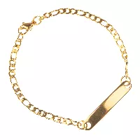 Pulsera con placa para niños en color dorado