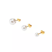 Aretes Topo de perla blanca