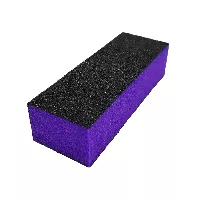 Bloque de lima de uñas de 4 vías negro y borde morado