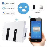 Interruptor táctil WiFi doble sin neutro blanco compatible con