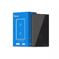 Interruptor doble táctil negro T3-2C Smart Wi-Fi SONOFF