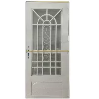 Puerta de Metal con Vidrio 3'x7' SemiFrancesa #168 Abre Der (Completo) PANATEX