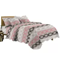 Set de cubrecama reversible de 5 piezas estampadas ULP-2322