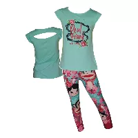 Conjunto 2 Piezas para Niña Paul Frank | Moda Infantil | Coral y Aqua | Tallas 2-8 Años