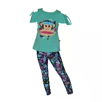 Conjunto 2 Piezas para Niña Paul Frank | Colores Jade, Aqua y Fucsia | Tallas 2-8 Años