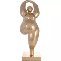 Estatua Mujer Botero Dorada en Resina